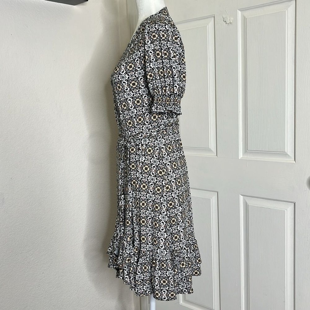 Boden Ruffle Wrap Stretch Jersey Mini Dress Black Opulent Pome Women's sz 2 New - Picture 6 of 11